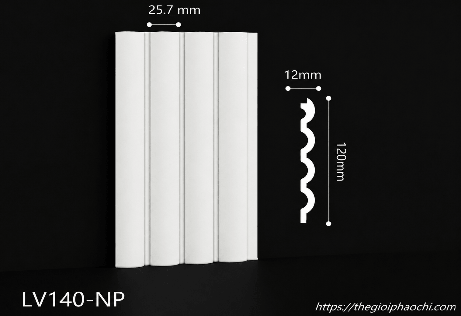 Tấm Ốp Tường Nhựa PS Hàn Quốc Sóng Vuông LV140